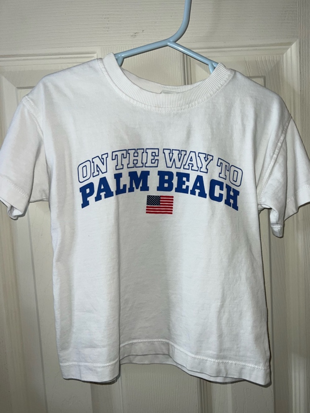 Zara Kids “ On The Way To Palm Beach” Graphic Tee 2T Toddler White Preowned
